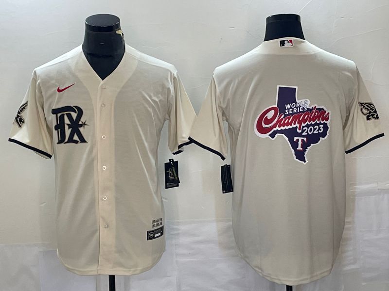 Men Texas Rangers Blank Cream Game Nike 2023 MLB Jersey style 1->texas rangers->MLB Jersey